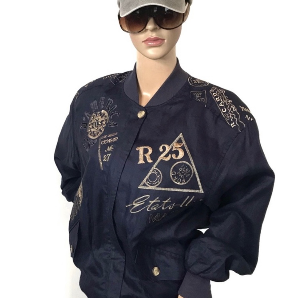 Vintage Linen Flight Style Jacket Size Small